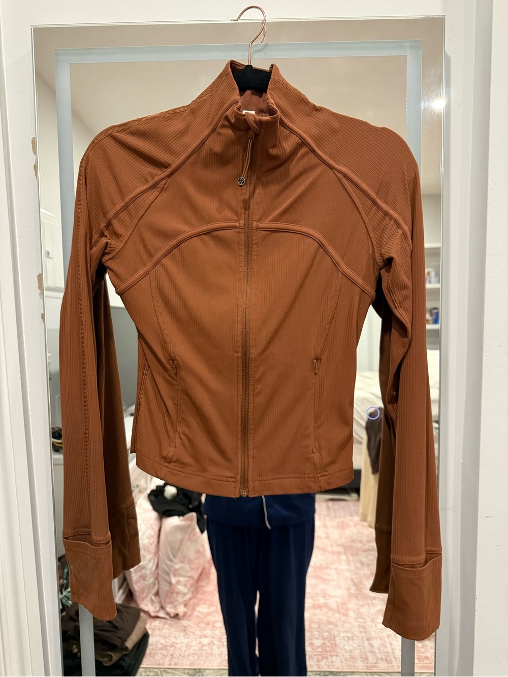 Lululemon Ribbed Define Jacket – Size 4 – Rust Brown – Cropped Zip Up
